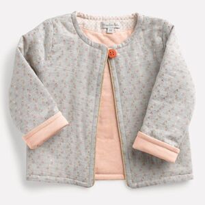 NWT! Moulin Roty Grey Gold Once Upon a Time Quilted Tisaya Cardigan Size 18M